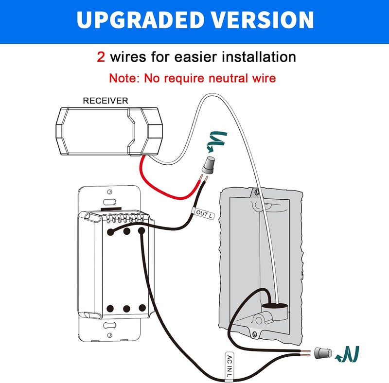 Humpptom Universal Ceiling Fan Remote Control, Ceiling Fan Remote Control Kit and Dimmer Light Switch, Ceiling Fan Wall Switch UC9050T, Fan Remote Control Kit Compatible with Hampton Bay Harbor Breeze Hunter - Image 3